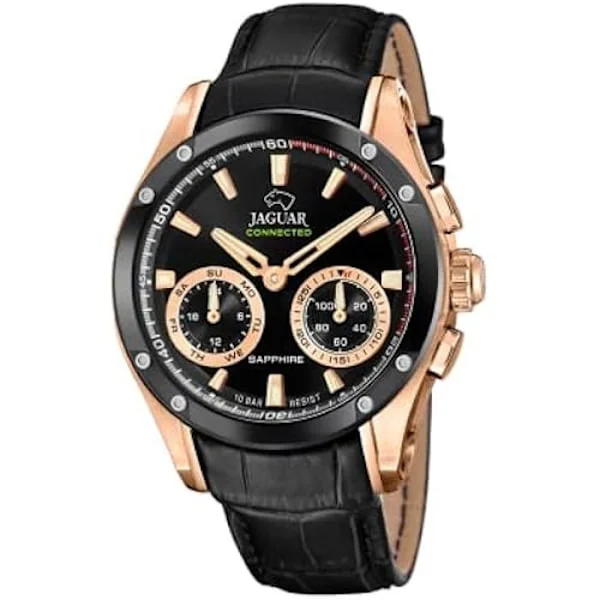 Klocka - JAGUAR - J959/1 - Analog - Svart - Läder
