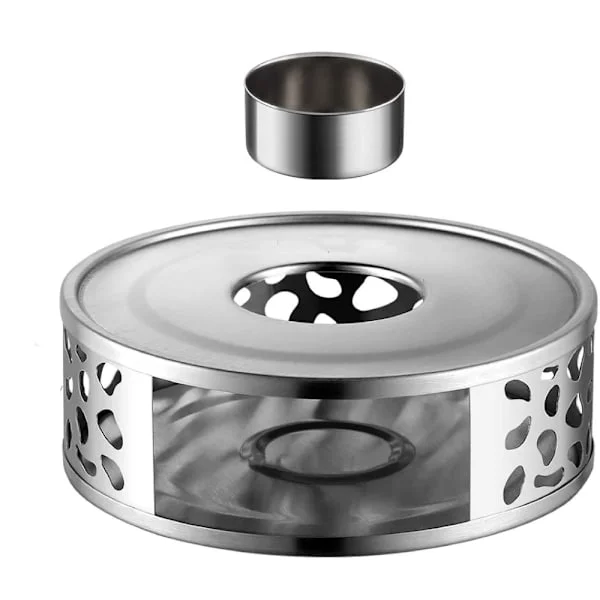 Rustfri varmer med telysholder, tevarmer, kaffevarmer, telys, tevarmer, stabil uten skrangling, rechaud egnet for-FA6-