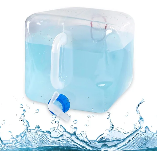 Richeer 4-pak foldbare vandbeholdere, 10 L/20 L, fleksibel vandbeholder, sammenklappelig vandbeholder, BPA-fri til udendørs camping