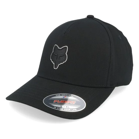 Fox - Black flexfit Czapka Z Daszkiem - Fox Head Hat Black Stretch Fit @ Hatstore