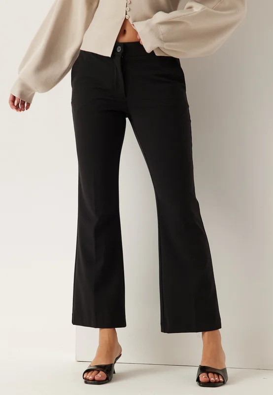 BUBBLEROOM Kick Flare Trousers Black 34