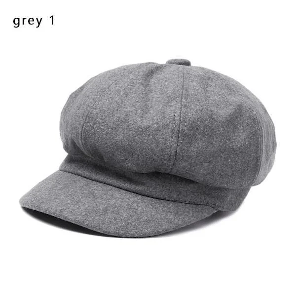 Octagonal Hats Painter Caps Newsboy Caps Women Berets GREY 1 grey 1 grey 1