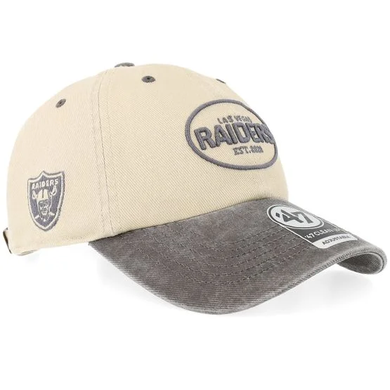 47 Brand - NFL Beige unconstructed Cap - Las Vegas Raiders Breaking Trail Clean Up Mojav/Grey Dad Cap / Unconstructed @ Hatstore