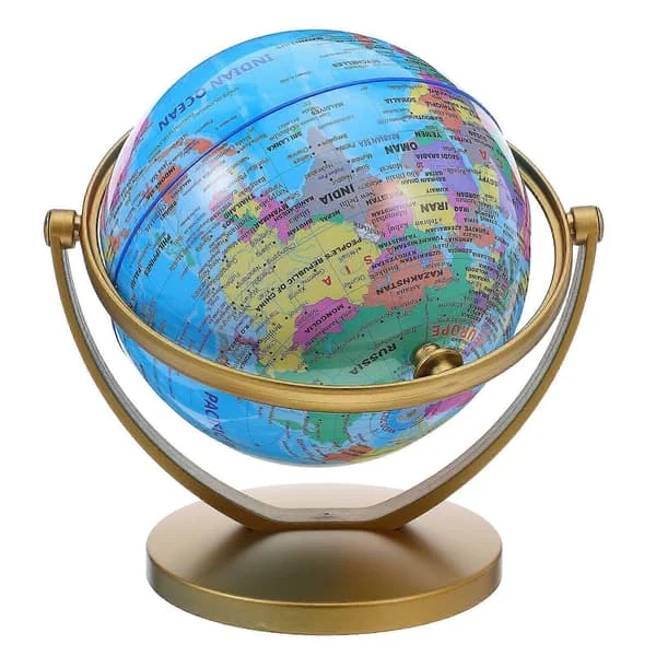 Roterende globus med stativ - 8" HD-kart jordglobus for klasseromsundervisning og geografiutdanning - Dekorativ for kontor, hjem og bokhylle