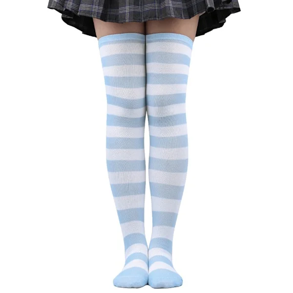 2 par julestrømpe stripete lårhøye sokker dame lange sokker over-kneet sokker Halloween Cosplay Party sokker