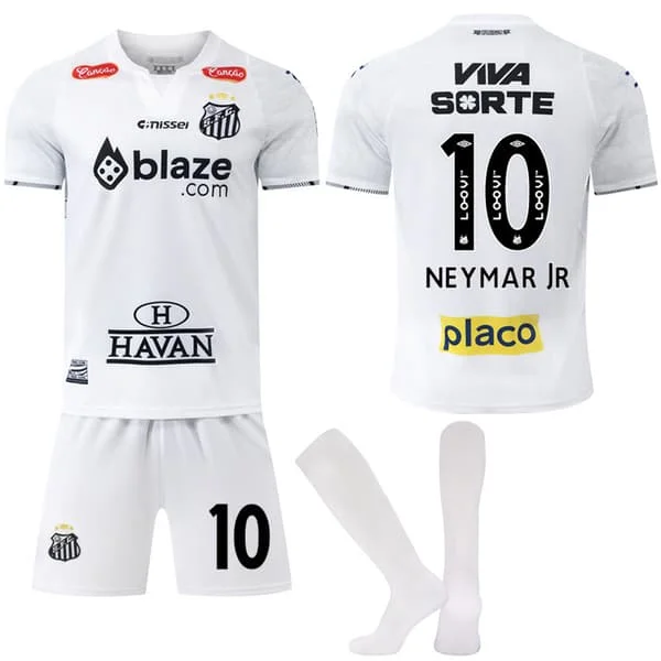 2024-2025 Santos FC Børn Voksen Trøje Fodboldtrøje med Strømper Nr. 10 Neymar