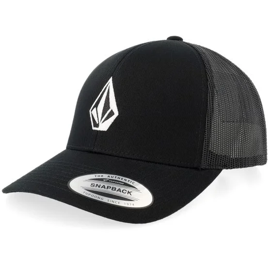 Volcom - Black - Cap - Full Stone Cheese Black Trucker - Hatstore
