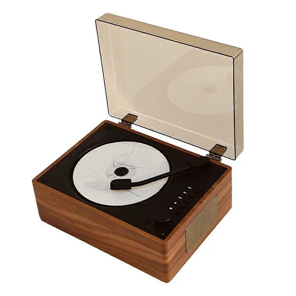 Retro CD-soitin ladattava tukee CD BT USB 3,5 mm AUX kannettava CD-soitin Bluetooth-yhteensopiva 5.0 puunruskea