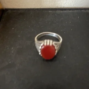 Vintage Natural agate Stone Mens Ring 925 Sterling Silver