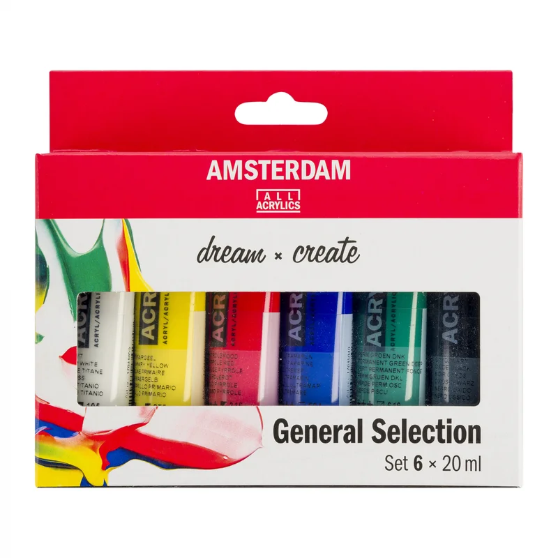 Amsterdam Akryylivärit General Selection setti 6 x 20 ml