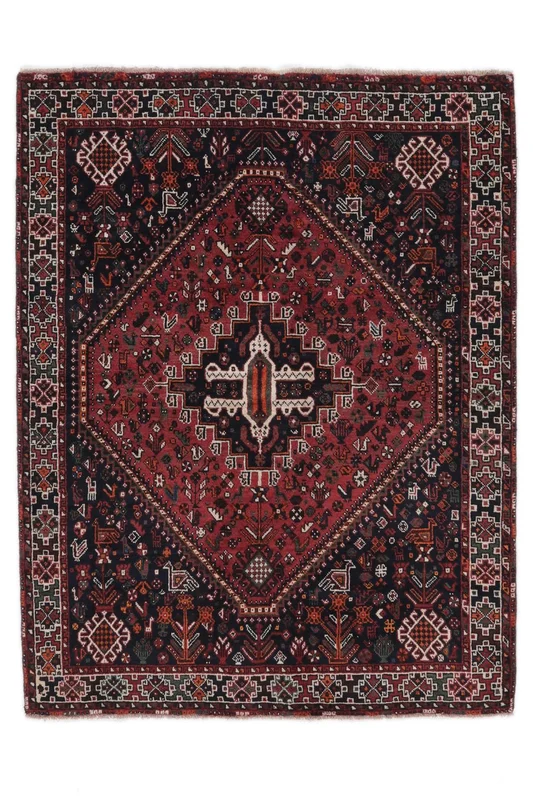 Shiraz Matta 167X215 Svart/Mörkröd Ull
