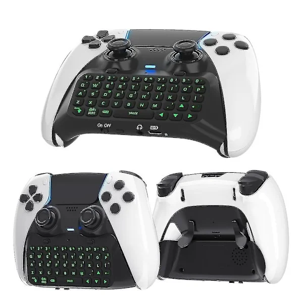 Chatpad Tastatur for PS5 Edge Kontroller Bluetooth-kompatibel Tastatur Bakgrunnsbelyst