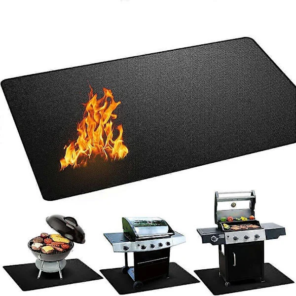 BBQ-grillimatto ulkokäyttöön, palonkestävä grillimatto, uudelleenkäytettävä, helppo puhdistaa, vedenpitävä tulipesän matto nurmikolle ja terassille