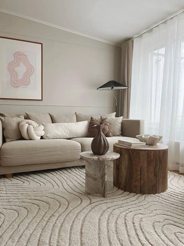 Grande Chaima Alfombra - Blanco Crema/Beige 240X240 De Estilo Rústico