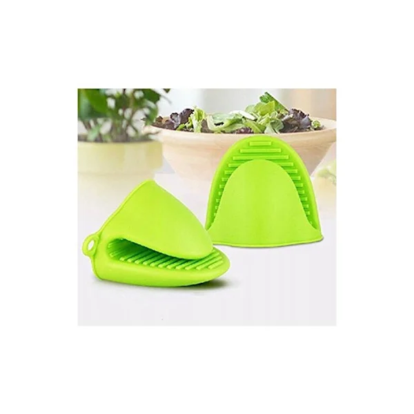 Silicone Gloves for Cooking, Oven Mitts, Microwave Gloves, 2 Thick Green