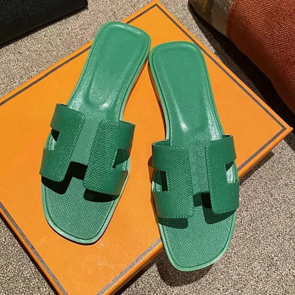 Sexy sandaler dame strand slippers Klassiske flate skinn sandaler dame 19