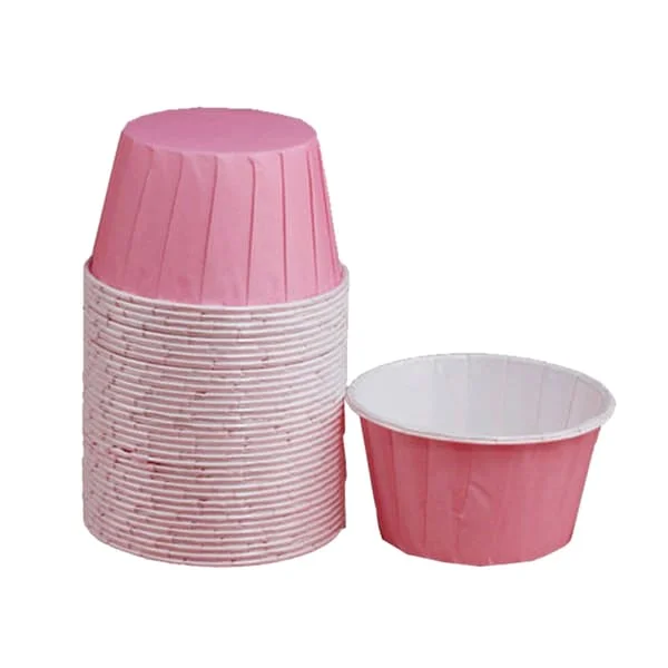 50 st Glassbägare Dessertskålar för Fryst Yoghurt Cupcake Tårta Rosa