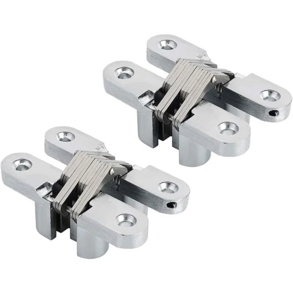 Kjøkkenskaphengsler 180 graders skjulte hengsler for skap garderobe rustfritt stål skjulte hengsler 2 stk for 25 mm tykk, EJL16X70-2P