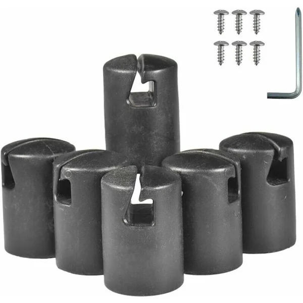 Sett med 6 trampoline stolpeendehetter, Universal Cap for Fits 1.26''/32mm Trampoline Gjerdestolper, Tykk og Holdbar