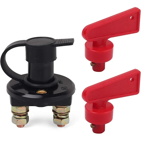 Batterifrakobler med 2 nøkler, 12V-24V Batteribryter for båt, Vanntett hovedstrømbryter for batteri, 200/1000 A