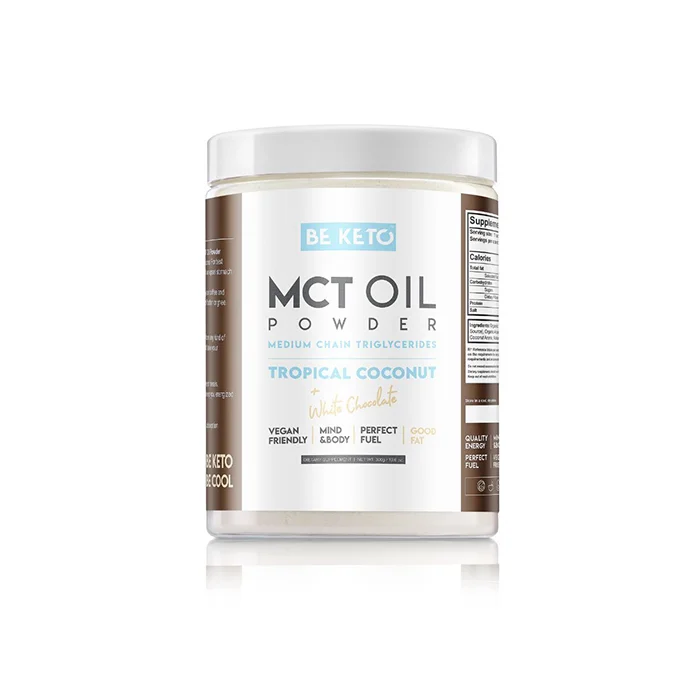 Mct-olie BeKeto KETO MCT Oil Powder 300 g, Coconut & White Chocolate - Bodyman.dk