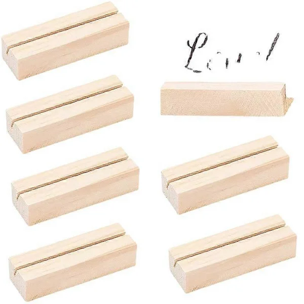 10-pack Trä Placeringskortshållare Trä Meny Skylthållare Bordsnummer Kortdisplayställ För Bröllopsmiddag Hem