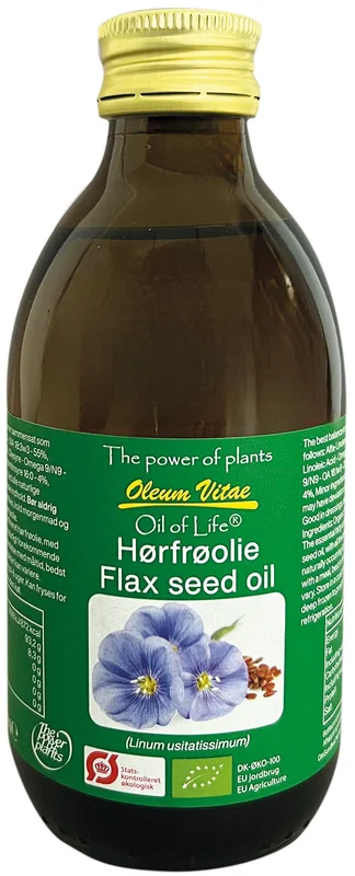 Oil of Life Hørfrø ren Ø 250 ml, Helse & Madvarer, Olier & Eddike, Hørfrøolie