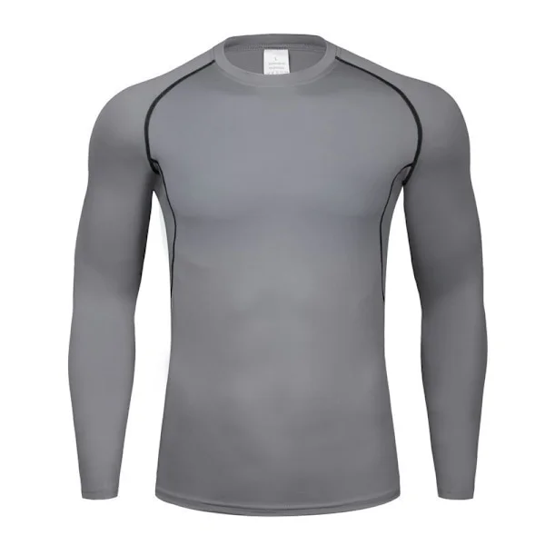 Termoundertøj til mænd, langærmet vest, sports compression suit, svedtransporterende træningstøj