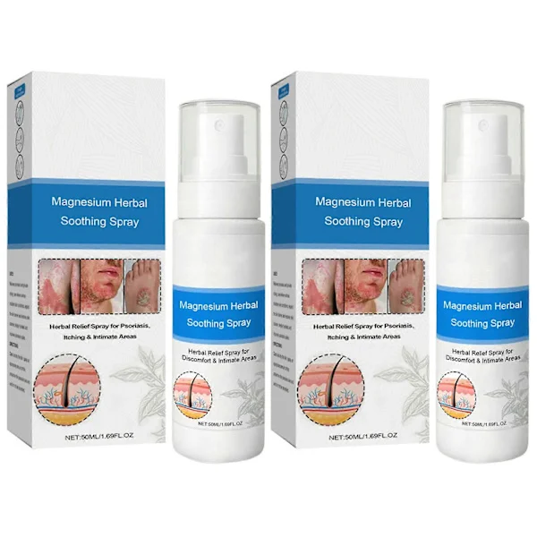 Magnesium Oil Spray for Psoriasis, Dandruff-Free, Light Redness Spray for All Skin Types (2 pcs)