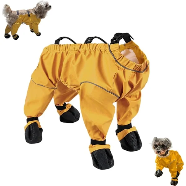 Hundesnødress med bukseseler Støvler Vanntette hundeleggings med justerbare bukseseler for utendørs skittentett potebeskytter Pan S