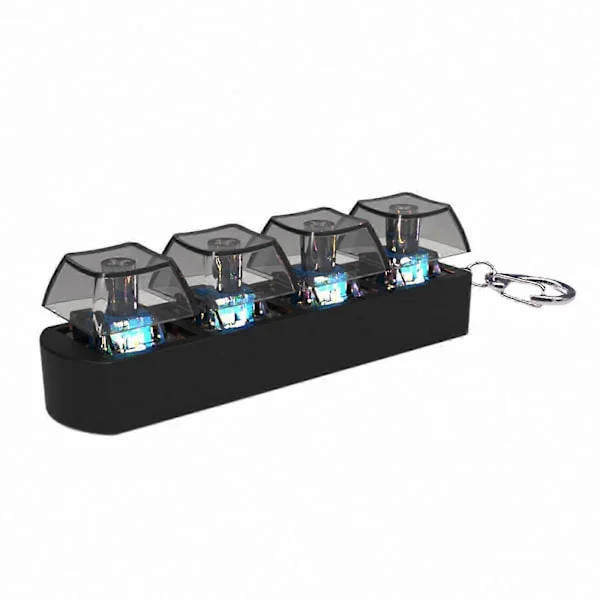 Mekaniskt tangentbord Keycap Tester med 4 tangenter, Multicolor LED, Smidig drift för stresslindring och rolig klickupplevelse