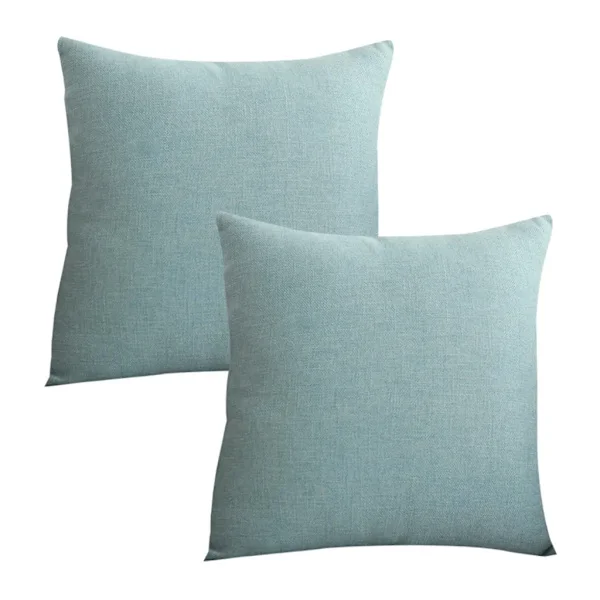 Pillowcase, farmhouse, decorative pillowcases, linen, throw pillows for sofa, couch, decor, (light blue)