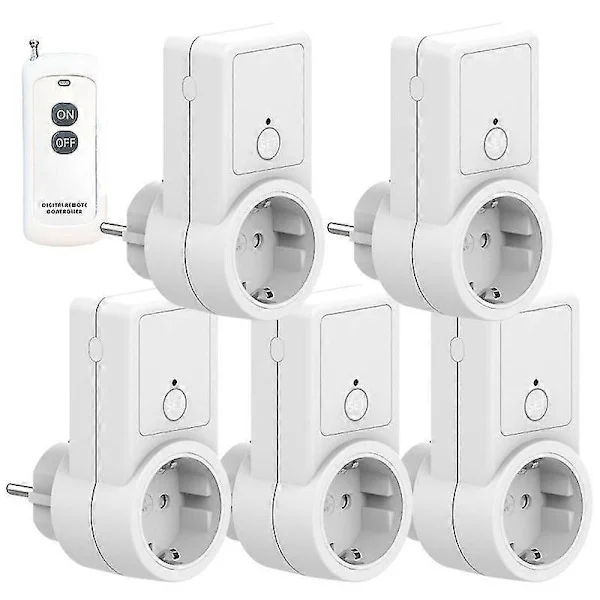 1-5x Trådlös Smart Fjärrkontroll Strömbrytare Uttag Eluttag EU-kontakt [DB] 1 st