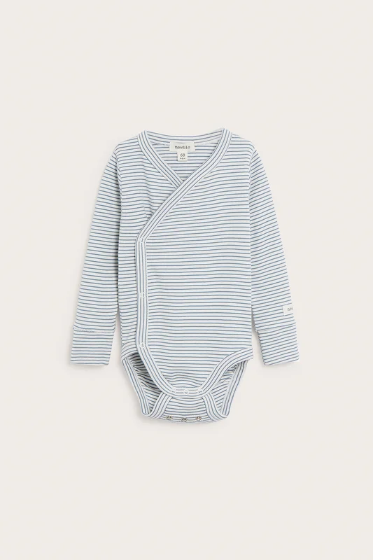 Newbie | Stripete omslagsbody Blå 50 | Baby