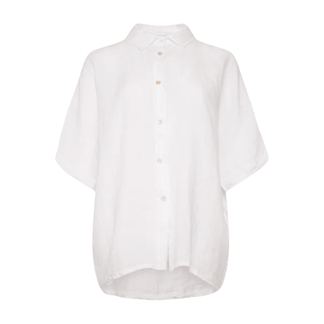 Tiffany Abbi, Shirt, Linen - White Blusar Dam Vit L-XL