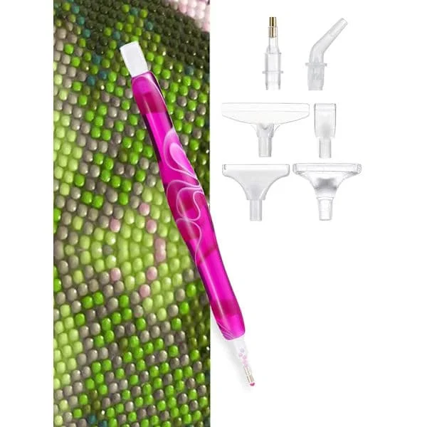 Diamond Painting Pen med 6 Tilbehør - Diamond Painting Multi Farve
