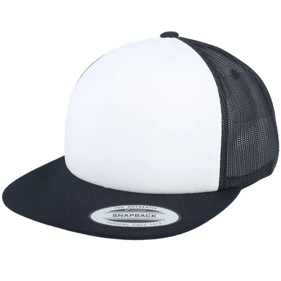 Yupoong - Black trucker Czapka Z Daszkiem - Foam Black/White/Black Trucker @ Hatstore