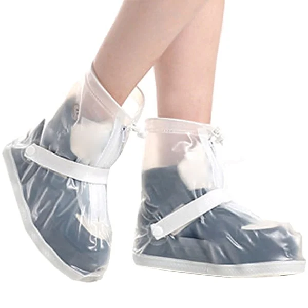Waterproof shoe covers, non-slip, reusable, thick shoes with reflector for outdoor walking White 3XL