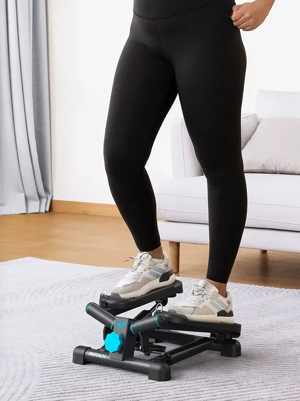 AliExpress - MERACH 2-in-1 Stepper für Zuhause, Leise Mini Stepper 150kg mit LCD-Monitor, Up-Down Swing Stepper mit Power Ropes for Bein/Arm/Butt 