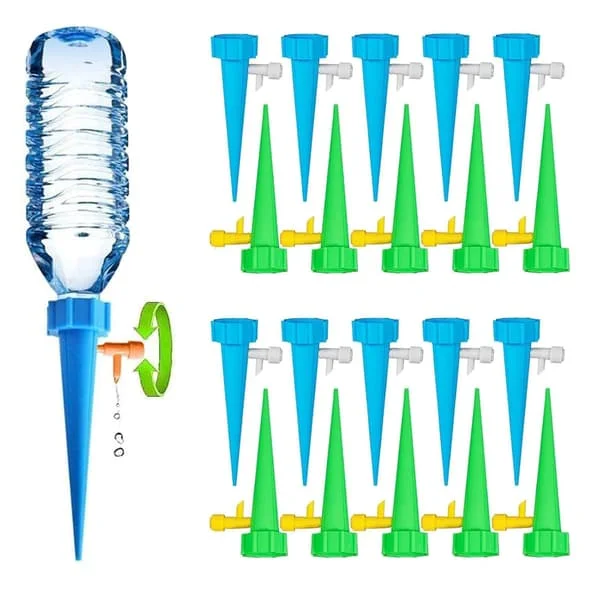 Dryppvanningsflaske, 20 stk. automatisk vanningssystem, automatisk plantesprinkler, dryppvanning, med reguleringsventiler