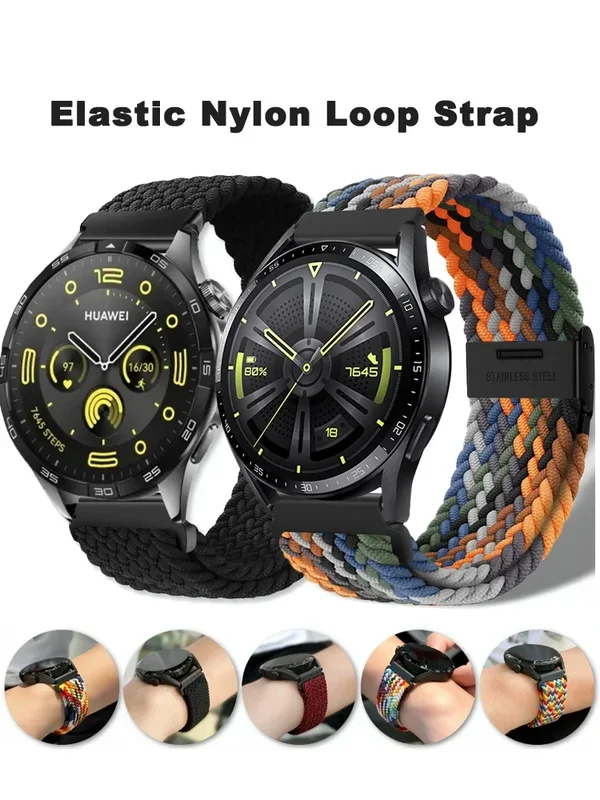 AliExpress - 20 22 mm Armband für Samsung Galaxy Watch 7 6 5 4 Band 40/44 mm 5Pro Active 2 Gear S3 geflochtenes elastisches Armband für Huawei GT2/3 