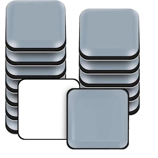Furniture Glides, 16 Pieces PTFE Teflon Square Self-Adhesive Furniture Sliders Suitable for Smooth Floors and Carpets (Square, 20X20mm)