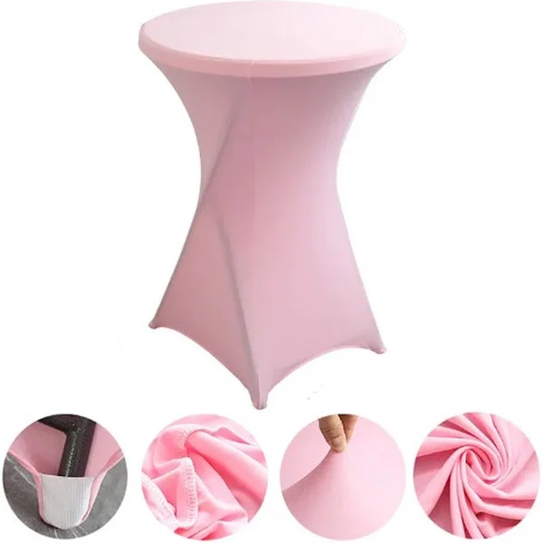 Ståbordsöverdrag - Ståbordskjol - Ståbord - Stretch - 80cm - Rosa
