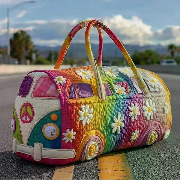 Ny Hippie Van Quiltet Duffle Bag, Weekender Reisevesker Gaver Hot 2026 Duffle Bag