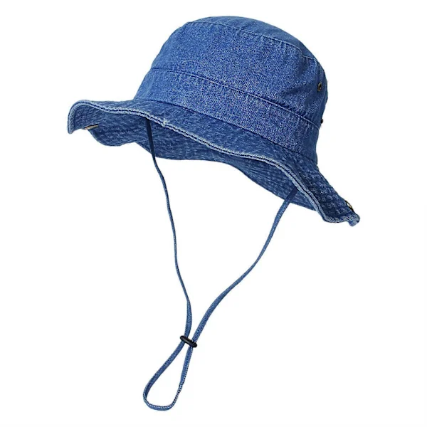 Denim Cloches -hattu Denim Kalastajahattu Denim Hattu Denim Lierihattu Aurinkohattu Bowler-hattu Panama-hattu Kesähattu Bob-hattu vaaleansininen