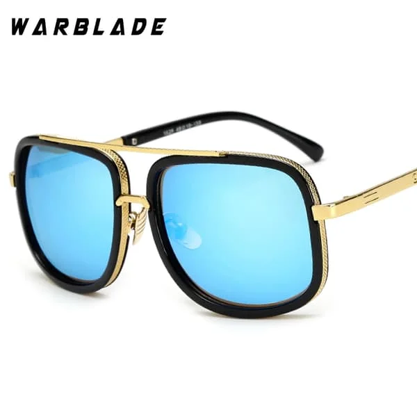 WARBLADE Store firkantede solbriller med stor ramme til mænd og kvinder, designer gradient solbriller til kvinder 2018 spejl Oculos Shades briller