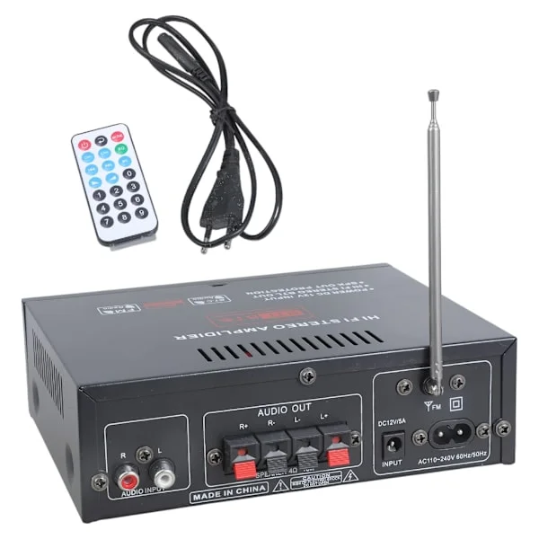 Hjem Bil Stereo Forsterker Bluetooth5.0 Surroundlyd FM HiFi Digital Stereo Forsterker