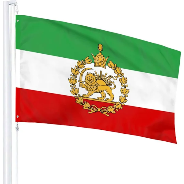Gammal Historisk Iran Iransk Flagga 3x5 Ft Kvalitet Polyester Starka Färger Mässingsöglor Konstitutionella Revolutionen Iran Flagga lejon