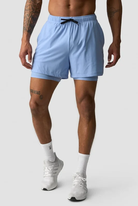 ICANIWILL - Ignite 2-in-1 Shorts Soft Blue- Shorts - Heren - sportkleding van ICIW