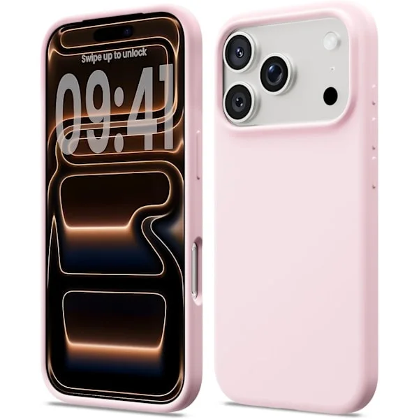 17 Pro Max Flytande Silikon Stötsäkert Skal Kompatibelt med 17 Pro Max Mjukt Skal Fullt Skydd (Rosa) Rosa iPhone 17 Pro Max